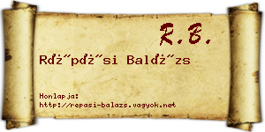 Répási Balázs névjegykártya